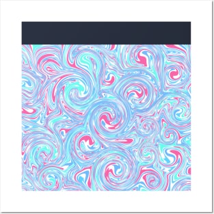 Abstract Liquid Circle - Blue & Purple Posters and Art